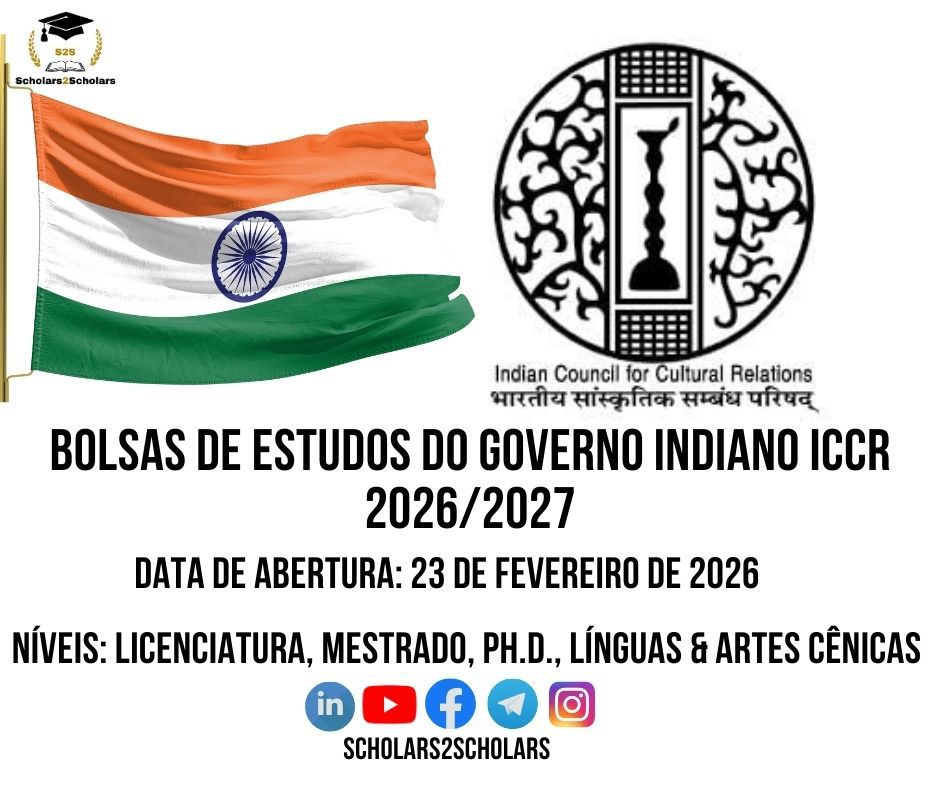 💫🎓 BOLSA DE ESTUDO DO GOVERNO DA ÍNDIA – ICCR 2026-27