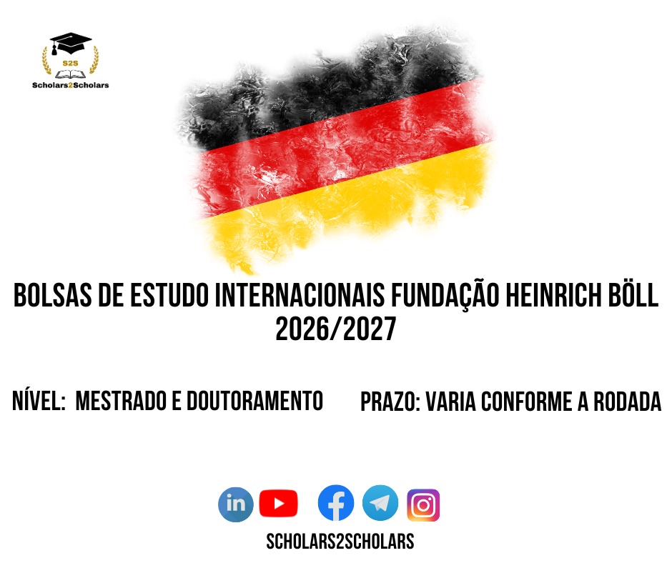 💫🎓 BOLSAS DE ESTUDO INTERNACIONAIS FUNDAÇÃO HEINRICH BÖLL 2026/2027 🇩🇪