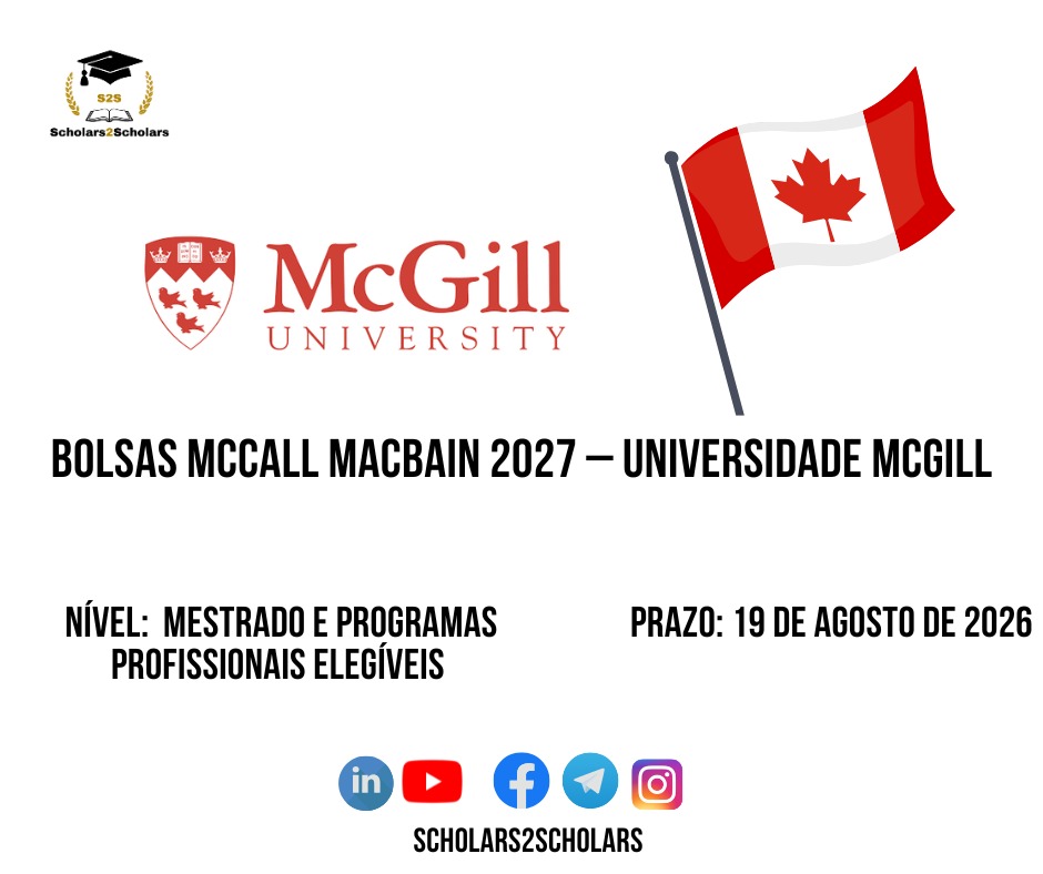 💫🎓 BOLSAS McCALL MacBAIN 2027 – UNIVERSIDADE McGILL 🇨🇦