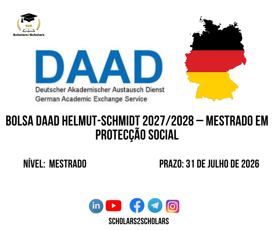 💫🎓 BOLSA DAAD HELMUT-SCHMIDT 2027/2028 – MESTRADO EM PROTECÇÃO SOCIAL 🇩🇪
