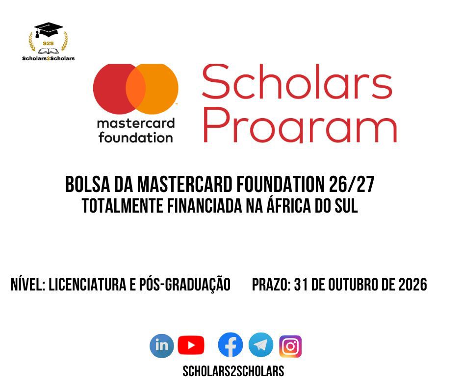 💫🎓 BOLSA DE ESTUDO DA MASTERCARD FOUNDATION 2026/2027