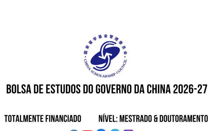 💫🎓 BOLSA DE ESTUDO DO GOVERNO DA CHINA 2026-2027