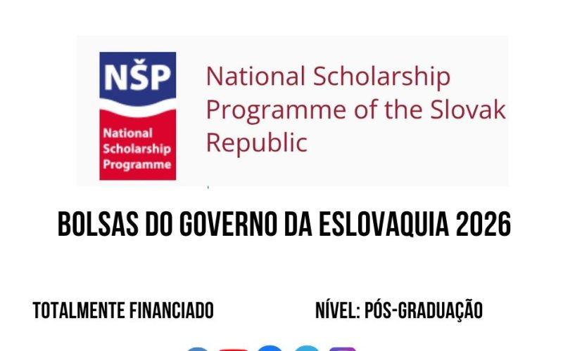 💫🎓 BOLSA DE ESTUDOS DO GOVERNO DA REPÚBLICA ESLOVACA 2026