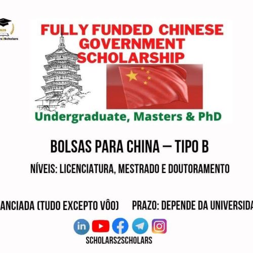 BOLSAS DE ESTUDOS DO GOVERNO CHINÊS – TIPO B