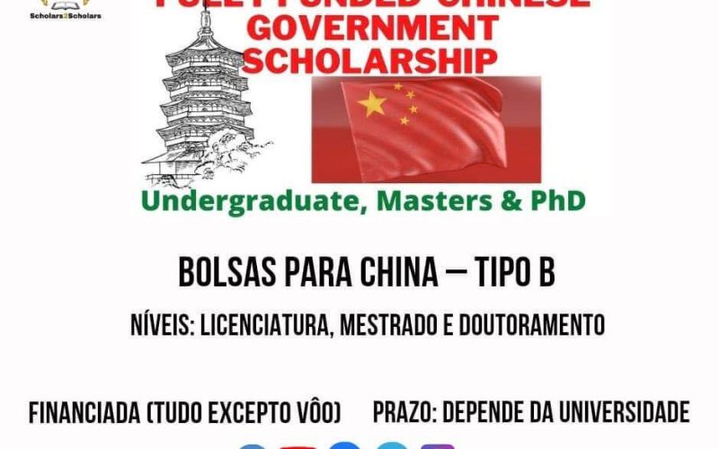 BOLSAS DE ESTUDOS DO GOVERNO CHINÊS – TIPO B