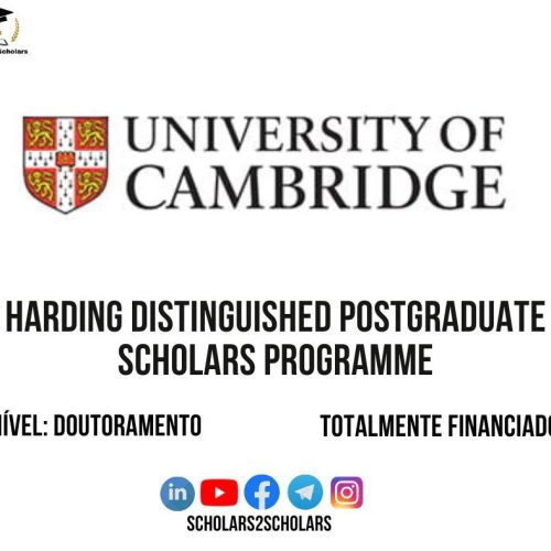 🎓 Bolsa Harding Distinguished Postgraduate Scholars Programme – Universidade de Cambridge