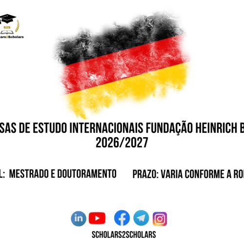💫🎓 BOLSAS DE ESTUDO INTERNACIONAIS FUNDAÇÃO HEINRICH BÖLL 2026/2027 🇩🇪