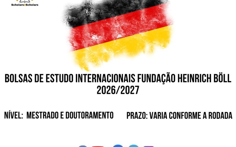 💫🎓 BOLSAS DE ESTUDO INTERNACIONAIS FUNDAÇÃO HEINRICH BÖLL 2026/2027 🇩🇪