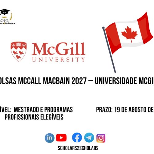 💫🎓 BOLSAS McCALL MacBAIN 2027 – UNIVERSIDADE McGILL 🇨🇦