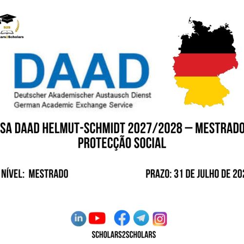 💫🎓 BOLSA DAAD HELMUT-SCHMIDT 2027/2028 – MESTRADO EM PROTECÇÃO SOCIAL 🇩🇪