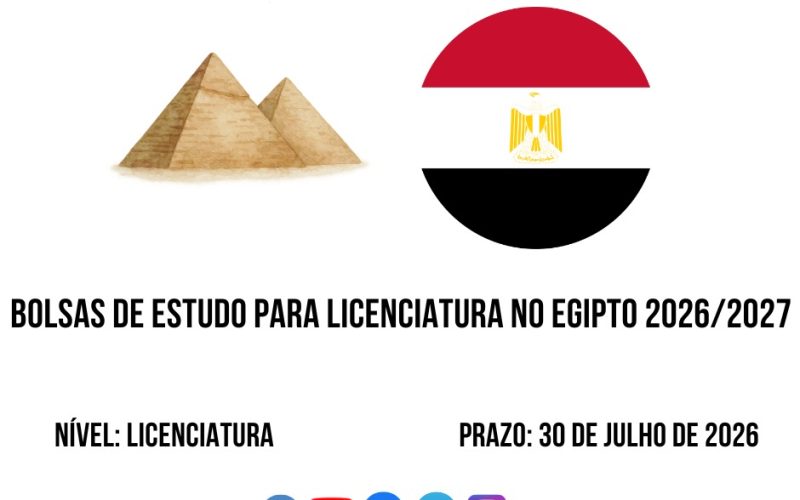💫🎓 BOLSA DE ESTUDO DO GOVERNO DO EGIPTO 2026/2027