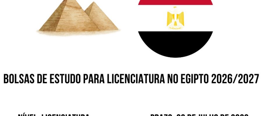 💫🎓 BOLSA DE ESTUDO DO GOVERNO DO EGIPTO 2026/2027