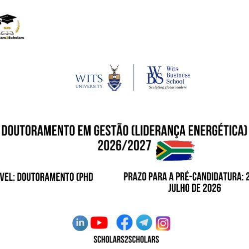 💫🎓 DOUTORAMENTO EM GESTÃO (LIDERANÇA ENERGÉTICA) 2026/2027 🇿🇦