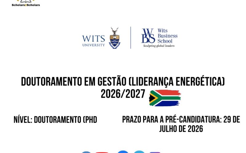 💫🎓 DOUTORAMENTO EM GESTÃO (LIDERANÇA ENERGÉTICA) 2026/2027 🇿🇦