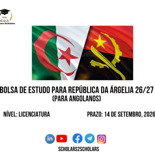 💫🎓 BOLSA DE ESTUDO PARA ARGÉLIA 2026/2027 (PARA ANGOLANOS)