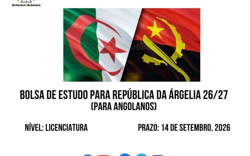 💫🎓 BOLSA DE ESTUDO PARA ARGÉLIA 2026/2027 (PARA ANGOLANOS)