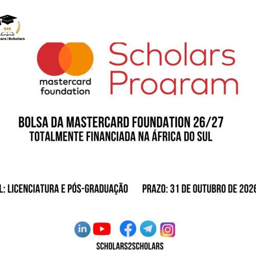 💫🎓 BOLSA DE ESTUDO DA MASTERCARD FOUNDATION 2026/2027