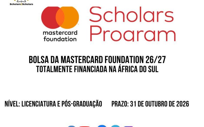 💫🎓 BOLSA DE ESTUDO DA MASTERCARD FOUNDATION 2026/2027